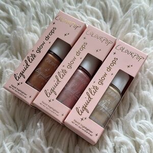 COLOURPOP liquid lite glow drops - SET OF 3 NEW